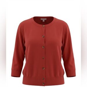 J JILL WOMENS CARDIGAN SWEATER RED SIZE XL